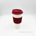 Ekologiczny wielokrotne użycie BPA darmowe 16 uncji podwójna kawa kawy z krzemowym rękawem z rękawem TPR